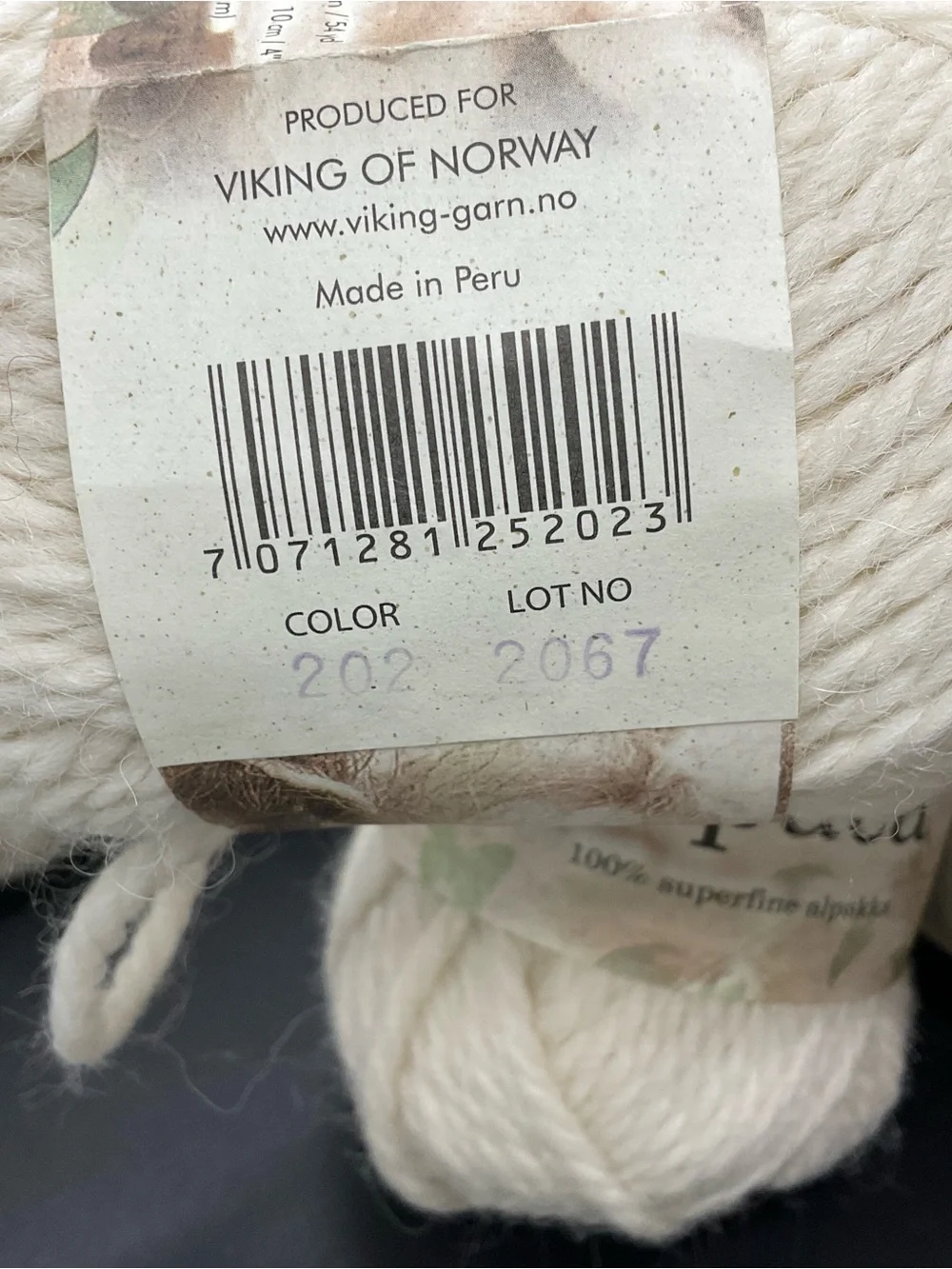 Viking Of Norway Alpaca 100% Superfine Alpaca 8 - 50gr Skeins Cream